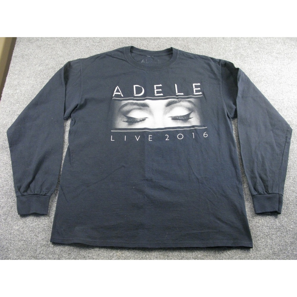 Adele Live 2016 Concert Tour Shirt Men XL Long Sleeve Black Graphic Shirt #2109